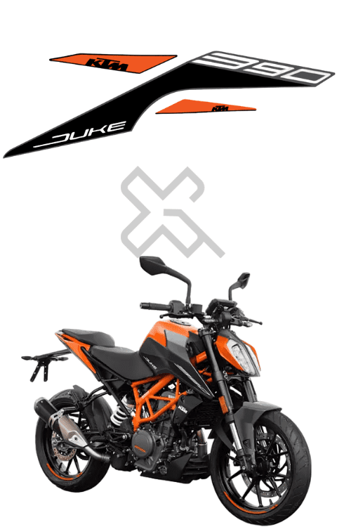 Half Body Sticker Compatible with Duke 390 BS7 | Made in Premium Gloss Vinyl with FPF (Fade Protection Film), Precut Sticker, Waterproof, Pack of 1